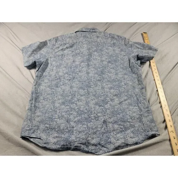Banana Republic Soft Wash Denim S/S Button Up Shirt Men XL Tropical Jungle Print - Picture 7 of 7